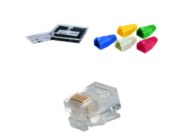 RJ45-Stecker (geschirmt und ungeschirmt) und Knickschutztüllen