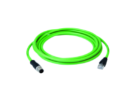 M12x1 D-kodiert Kabelstecker auf RJ45 Kabelstecker, AWG 22/7, SF/UTP, PUR, Cat.5