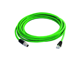 M12x1 X-kodiert Kabelstecker auf RJ45 Kabelstecker, AWG 26/7, S/FTP, PUR, Cat.6A
