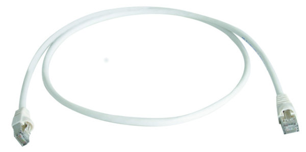 Patchkabel S/FTP Cat.6A (ISO/IEC), 0,25m MP8 FS500, LSZH, weiß, 1:1 (Telegärtner L00000A0236)