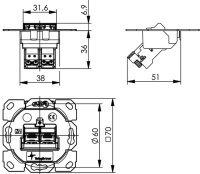 Modulaufnahme AMJ-S 2-fach UP/0 flex inkl. 2 AMJ-S DD...