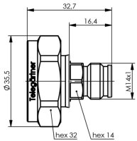 Adapter 7-16 - 2.2-5 (m-f) (Telegärtner J01122A0020)