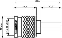 TNC-Kabelstecker löt/Cr, 50 Ohm längsdicht...