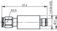 R-SMA-Dämpfungsglied 3 dB, 50 Ohm 2W, 6 GHz, (m-f)...