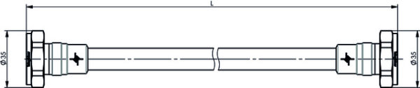 7-16 Jumper Kabel 1/2" IP68 L =  0,5 m, m-m, G23 (1/2" flex) - JMPS/0500K (Telegärtner L00010D0552)