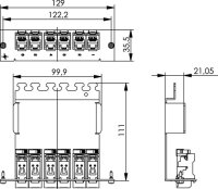 Modulträger 3HE/7TE inkl. 6xAMJ-S Modul Cat.6A T568A...