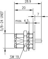 UHF-Kabeleinbaubuchse Cr/Cr RG-174/U,-188A/U-316/U  409 (Telegärtner J01041A0004)