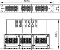 19" Panel,ISDN/TEL,mit Adern-M. MPPI50-H,1HE; RAL...