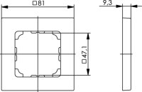 Abdeckrahmen 1-fach 81 x 81 x 9,3mm alpinweiß...