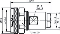 4.3-10 Kabelstecker Klemm/Klemm Screw, 50 Ohm Low Loss...