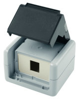Gehäuse AP IP44,75x86x58,grau mit Mont-Einsatz...