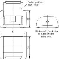 Gehäuse AP IP44,75x86x58,grau mit Mont-Einsatz...