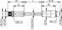 STX M12x1-M12x1 VL X-kod. Cat.6A (ISO/IEC)...