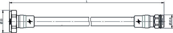 7-16 - N Jumper Kabel 1/2" IP68 L = 2,0 m, m-m, G23 (1/2" flex) - JMPS/2004K (Telegärtner L00011A0420)