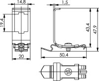 Adapter 90/180 Hutschiene TH35 für AMJ/UMJ (Telegärtner H06000B0045)