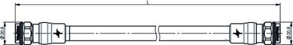 N Jumper Kabel 1/2" IP68 L = 0,5 m, m-m, G23 (1/2" flex) - JMPS/0544K (Telegärtner L00010A1687)