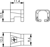 Farbmarkierungsclip rot RAL 3018 für umspritzte RJ45...