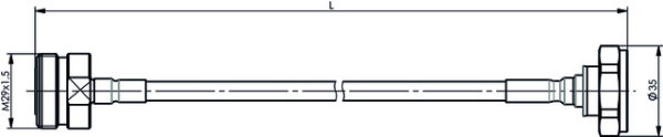 7-16 auf 7-16 Jumper Kabel 1/4" IP67 Stecker-Buchse (Telegärtner L00012A0254)