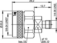 Adapter N - R-SMA, 50 Ohm, TA (M-F) (Telegärtner...