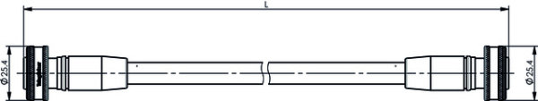 4.3-10 Jumper Kabel 3/8" IP68 L=3,0m, mPP-mPP, G57 (3/8" flex) - JMPR/30BBT (Telegärtner L00012A0250)