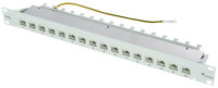 19" Patch Panel geschirmt,1HE, RAL 7035 MPP16-HS K Cat.6A (tiefgest. n. ISO/IEC) (Telegärtner J02022A0050)