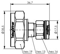 Adapter 7-16 - 2.2-5 (PP) (m-m) (Telegärtner...