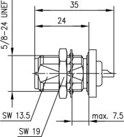 N-Einbaubuchse 50 Ohm Lötanschluss TA längs- und einbaudicht IP68 (Telegärtner J01021A1084)