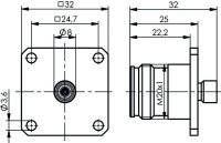 4.3-10 Kabeleinbaubuchse mit Flansch G10 (UT-141)...