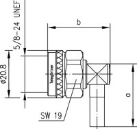 N-Kabelwinkelstecker Cr TA G5 (RG-223/U), RG-142B/U...