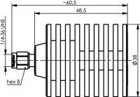 SMA-Abschlusswiderstand (m), 50 Ohm 10 W, 18 GHz...
