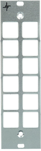 Teilfrontplatte 3HE/7TE, eloxiert für 12xLC-Duplex-Kupplung (Telegärtner H02024A8125)