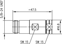 N-Kabelbuchse Simfix 50 Ohm G20 (1/4" Flex) IP67...