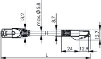 SF/UTP Cat.5, 4x2xAWG26/7, 0,25m PUR 75C RAL 6018,...