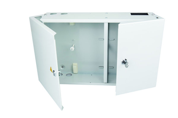 Modularer LWL Wandverteiler 390x260x100 mm, RAL 7035 (Telegärtner H02050A0295)