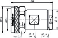 4.3-10 Kabelstecker Klemm/Klemm Screw, 50 Ohm Low Loss...