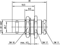 BNC-Kabeleinbaubuchse löt 75 Ohm Klemm längs-...