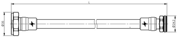 7-16 - 4.3-10 Jumper Kabel 1/2" IP68 L = 2,0 m, m-mS, G23 (1/2" flex) -  JMPS/2007K (Telegärtner L00011A0461)