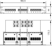 19" Panel, ISDN/TEL ,mit Adern-M. MPPI25-H ,1HE ;...
