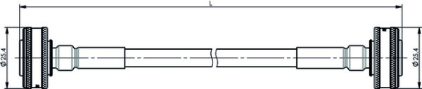 4.3-10 Jumper Kabel 1/4" IP67 L = 1,0 m, mPP-mPP, G20 (1/4" flex) - JMPR/10BBL (Telegärtner L00010Q0145)