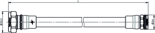 7-16 - 4.3-10 Jumper Kabel 1/2" IP67 L = 0,5 m, m-mS, G21 (1/2") - JMPS/0507D (Telegärtner L00010Q0156)