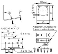 TOC Montagewinkel Spurbreite 38 mm und TH35...