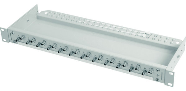 19" LWL-Rangierverteiler ECONOMY V 1HE mit 6xLC Dupl.Kuppl.,Keramik,blau, mont. (Telegärtner H02030A0608)