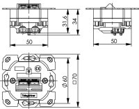 AMJ45 8/8 K UP/0 ohne Zentralplatte Cat.6A (tiefgestellt...