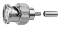 BNC-Kabelstecker Cr/Cr 50 Ohm UG-1786/U, RG-223/U...