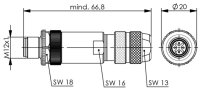 STX M12x1 KS D-kod. Cat.5 CP4D180-3-5SCT668FA000 (Telegärtner J80026A0200)