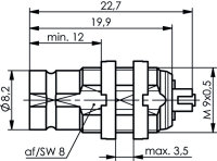 1,6/5,6 Einbaubuchse 75 Ohm mit Lötfahnen...