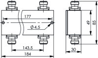 N 2x2 Hybrid-Koppler (f), 3 dB 340-2700 MHz, =-161 dBc...