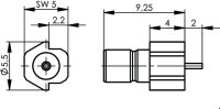 SMB-Edge Mount-Stecker Au IN SMT 50 OHM  902...