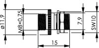 FC/PC Kupplung Singlemode und Multimode Keramikhülse, Metallgeh., Einlochmontage (Telegärtner J08021A0002)