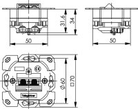 AMJ45 8/8 UP/0, Cat.5e ohne Zentralplatte...